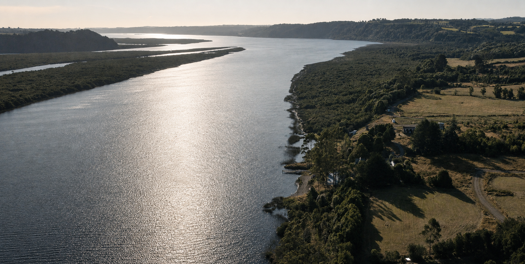 Vista aérea del río Maullín